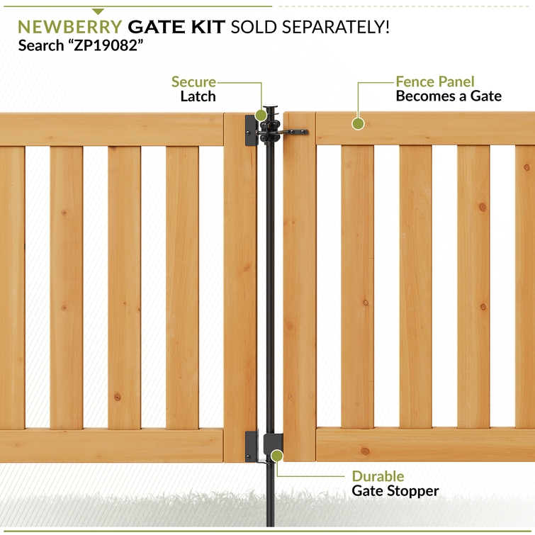 ヒロページ Newberry Wood Fence Kit (32in H x 48in W)